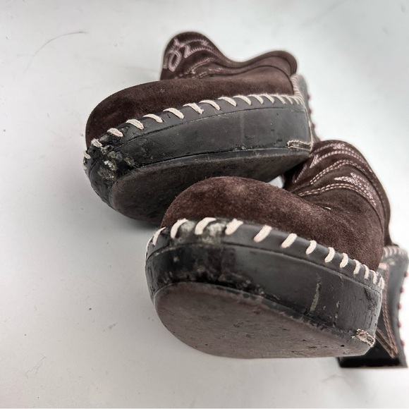 SONORA Western Style Suede Leather Mules Shoes Womens Size 6.5 Boho Cowgirl - Picture 10 of 11